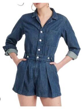 Universal Thread Romper Size 16 Dark Wash Demin Jean NWT Long Sleeve